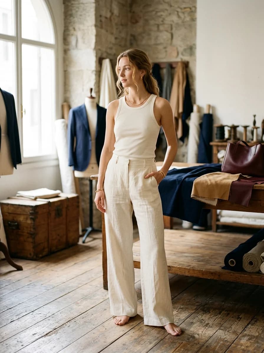 Linen Wide-Leg Trouser