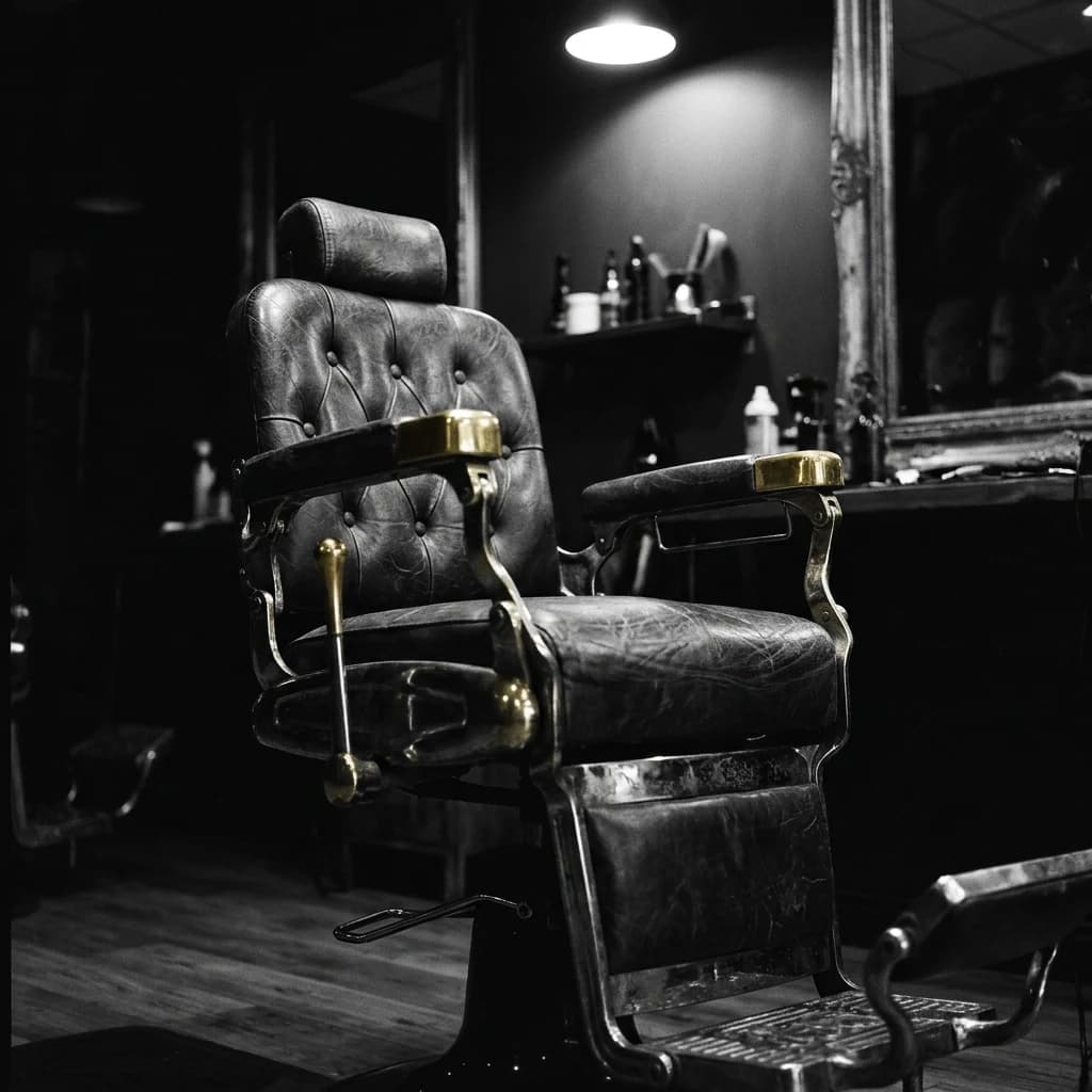 Vintage Barberstuhl Detail